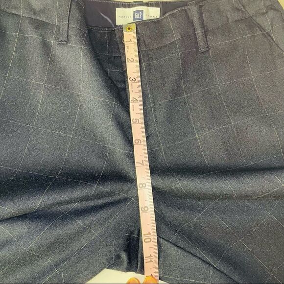 Gap Factory Navy Plaid Wool Dress Pants Straight Leg size 6R - Picture 8 of 12